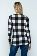 Load image into Gallery viewer, Buffalo Plaid Criss Cross Long Sleeve Top