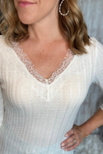 Load image into Gallery viewer, Ivory Eyelash Lace Cross Back Top