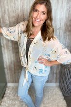Load image into Gallery viewer, Tie Front Floral Kimono