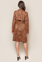 Load image into Gallery viewer, Leopard Suede Trench Coat