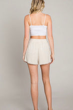 Load image into Gallery viewer, Crochet Detail Linen Shorts