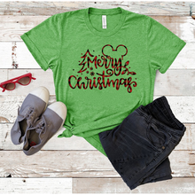 Load image into Gallery viewer, Merry Christmas Mickey Script T-Shirt