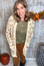 Load image into Gallery viewer, Neutral Leopard Print Pocket Cardigan