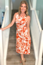Load image into Gallery viewer, Burnt Orange Tie Dye Midi Dress