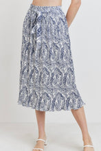 Load image into Gallery viewer, Tropical Tie Waist Pleated Skirt