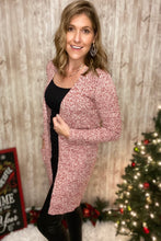 Load image into Gallery viewer, Red And White Boucle' Cardigan With Pockets