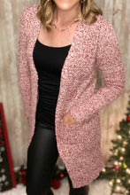 Load image into Gallery viewer, Red And White Boucle' Cardigan With Pockets