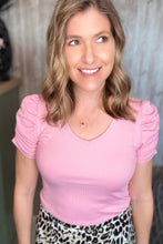 Load image into Gallery viewer, Ruched Ribbed Knit Top