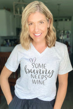 Load image into Gallery viewer, "Some Bunny Needs Wine" t-shirt