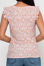 Load image into Gallery viewer, Tie Waist Floral Ruffle Top