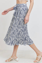 Load image into Gallery viewer, Tropical Tie Waist Pleated Skirt