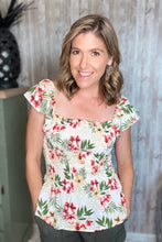 Load image into Gallery viewer, Tropical Smocked Top