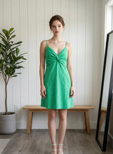 Load image into Gallery viewer, Twist Front Green Checkered Dress
