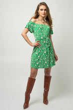 Load image into Gallery viewer, Spring Green Off Shoulder Dress
