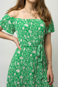 Spring Green Off Shoulder Dress