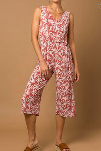 Tropical Cropped Jumpsuit