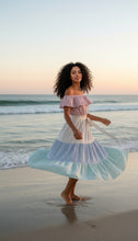 Load image into Gallery viewer, Sail Away Stripe Off Shoulder Dress
