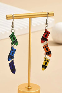 Wooden Crayon Earrings