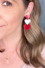 Load image into Gallery viewer, Color Contrast Acrylic Heart Earrings
