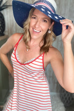 Load image into Gallery viewer, Red &amp; White Striped Beach Cover Up Dress
