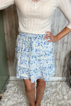 Load image into Gallery viewer, Blue Paisley Tiered Skirt
