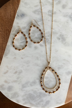 Load image into Gallery viewer, Bronze Teardrop Beaded Necklace
