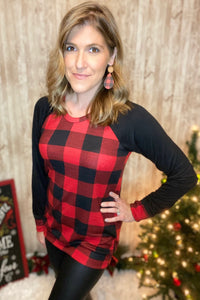 Buffalo Plaid Long Sleeve Top