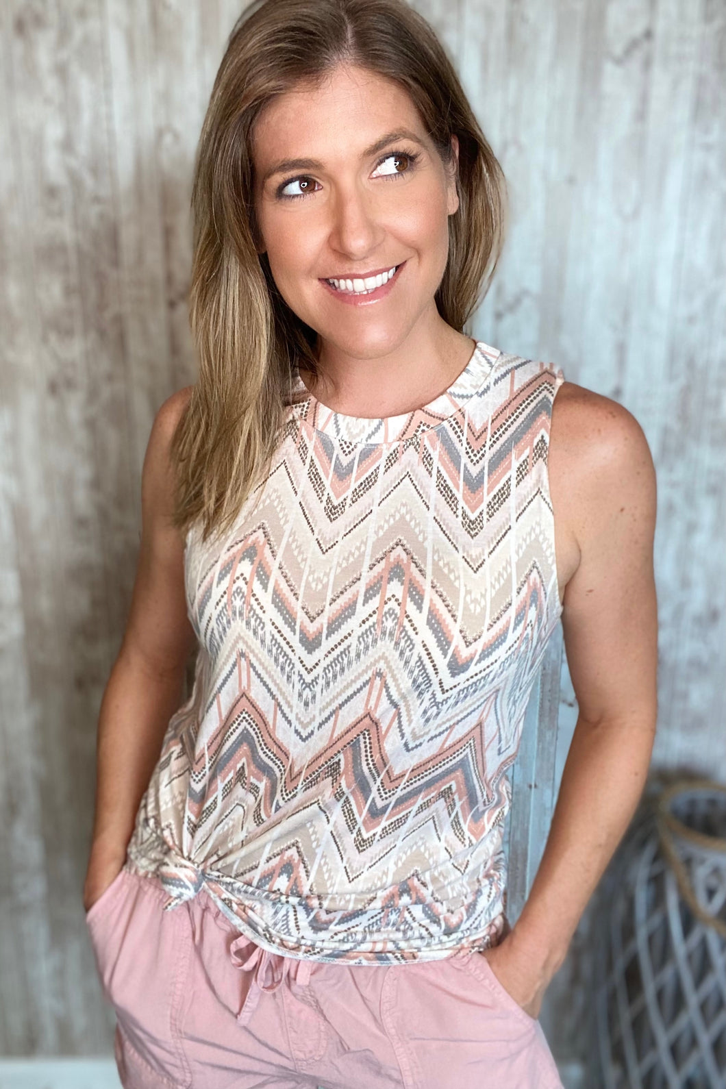 Chevron Print Tank Top