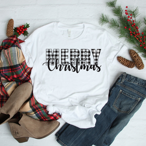 Merry Christmas Buffalo Plaid T-Shirt