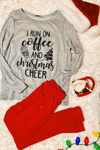 Coffee and Christmas Cheer Long Sleeve Top