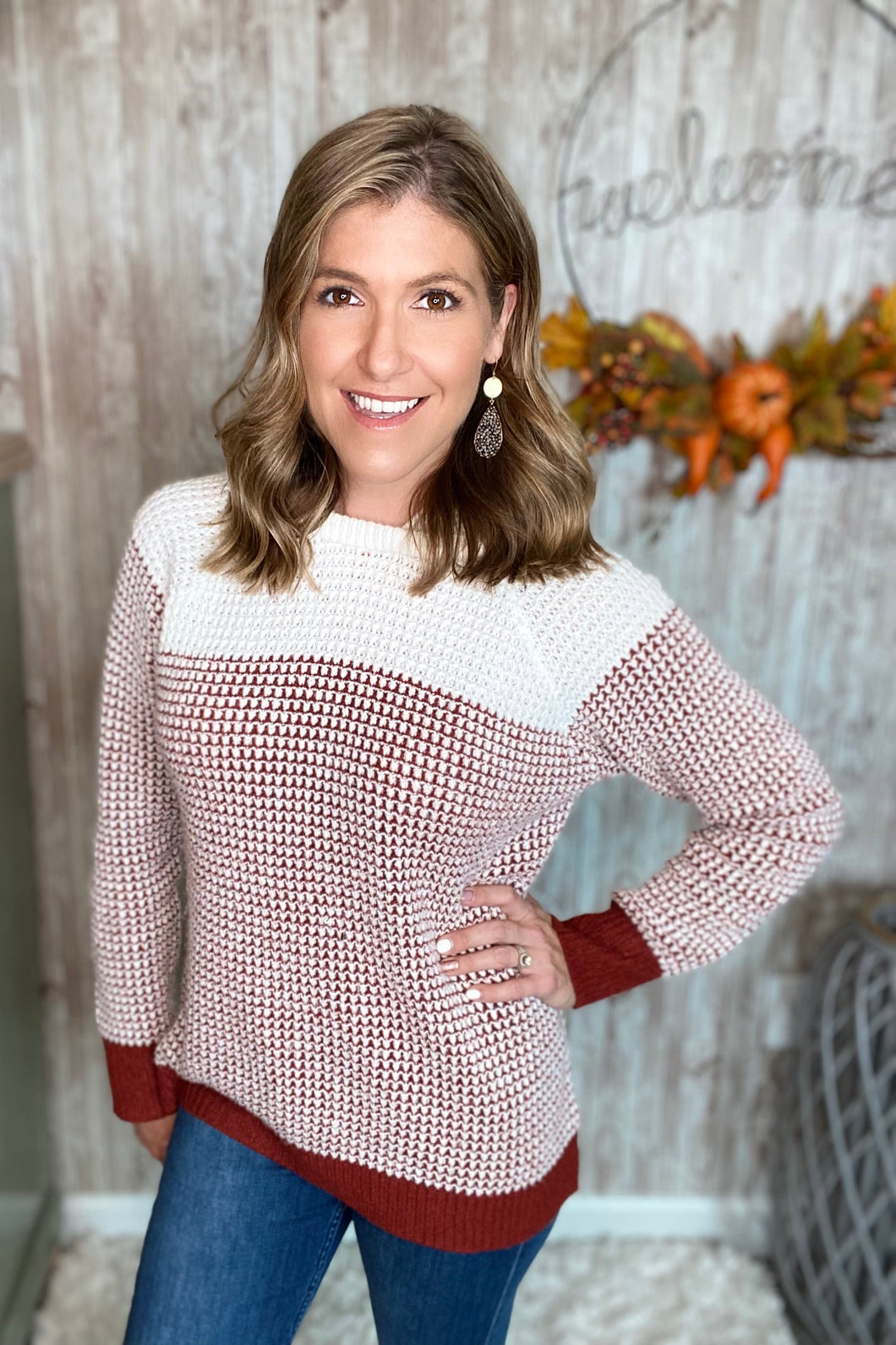 Color Block Hoodie Sweater