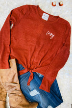 Load image into Gallery viewer, Cozy Waffle Tie Front Top
