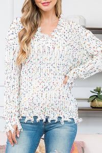 Distressed Confetti Sweater