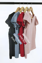 Load image into Gallery viewer, Dotted Cutout Flutter Sleeve Top
