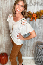 Load image into Gallery viewer, Embroidered Flutter Sleeve Top
