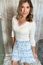 Load image into Gallery viewer, Blue Paisley Tiered Skirt
