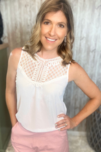 Load image into Gallery viewer, White Eyelet Sleeveless Top

