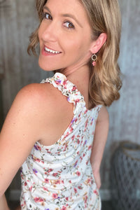 Ruched Floral Tank Top