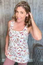 Load image into Gallery viewer, Ruched Floral Tank Top
