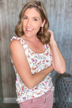 Load image into Gallery viewer, Ruched Floral Tank Top
