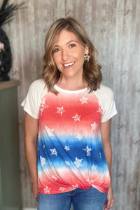 Star Spangled Gathered Front Top