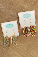 Load image into Gallery viewer, Glass Bead Hexagon Earrings
