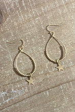 Load image into Gallery viewer, Gold Star Teardrop Earrings

