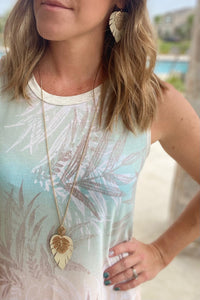 Gold & Cream Palm Leaf Necklace
