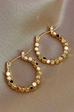 Load image into Gallery viewer, Gold Cube Bead Mini Hoops
