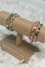 Load image into Gallery viewer, Gold Hoop and Bead Bracelet Stack
