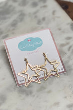 Load image into Gallery viewer, Double Gold Star Earrings
