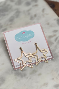Double Gold Star Earrings