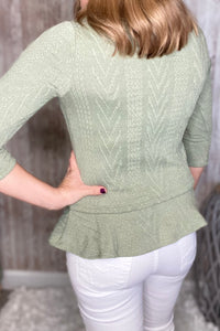 Jacquard Knitted Olive Top