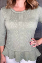 Load image into Gallery viewer, Jacquard Knitted Olive Top
